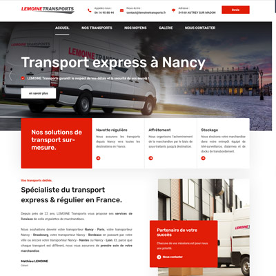 Site internet LEMOINE Transports
